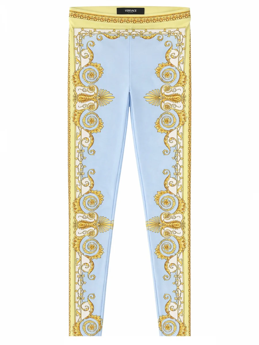 VERSACE Barocco Mid-rise Leggings in Multicoloured