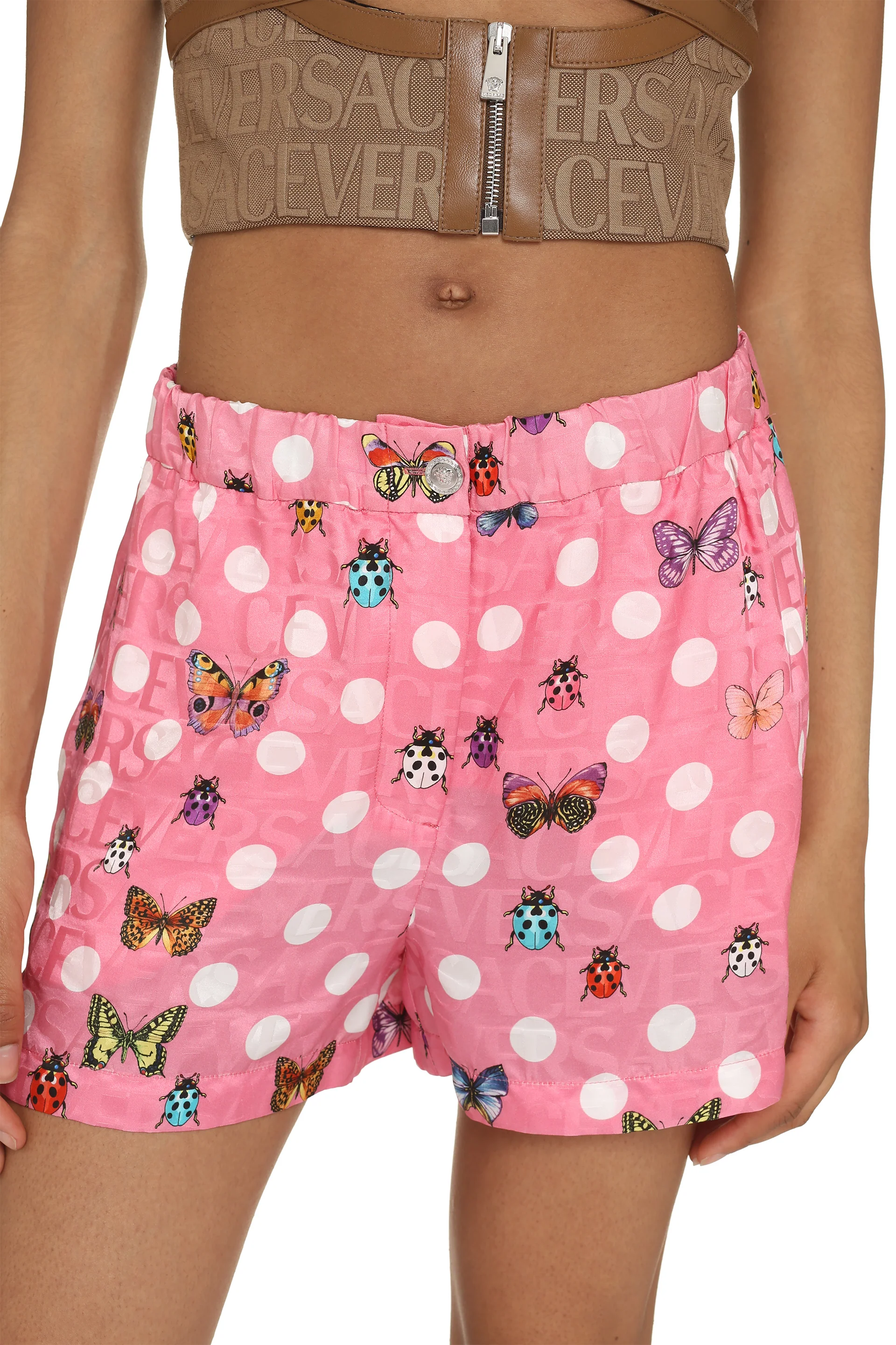 VERSACE Butterflies-print Silk-blend Shorts - Image 7