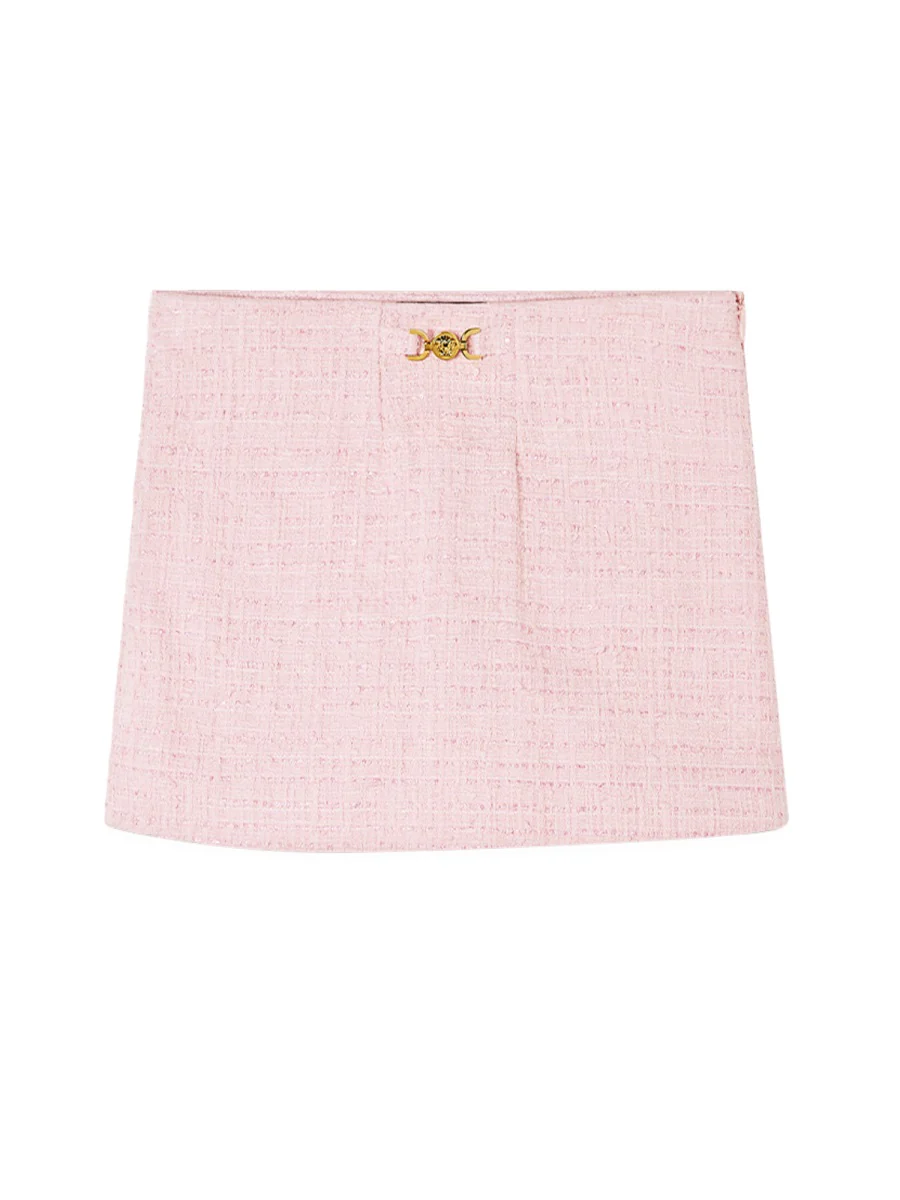 Versace Cotton Mix Tweed Mini Skirt for Girls - Image 3