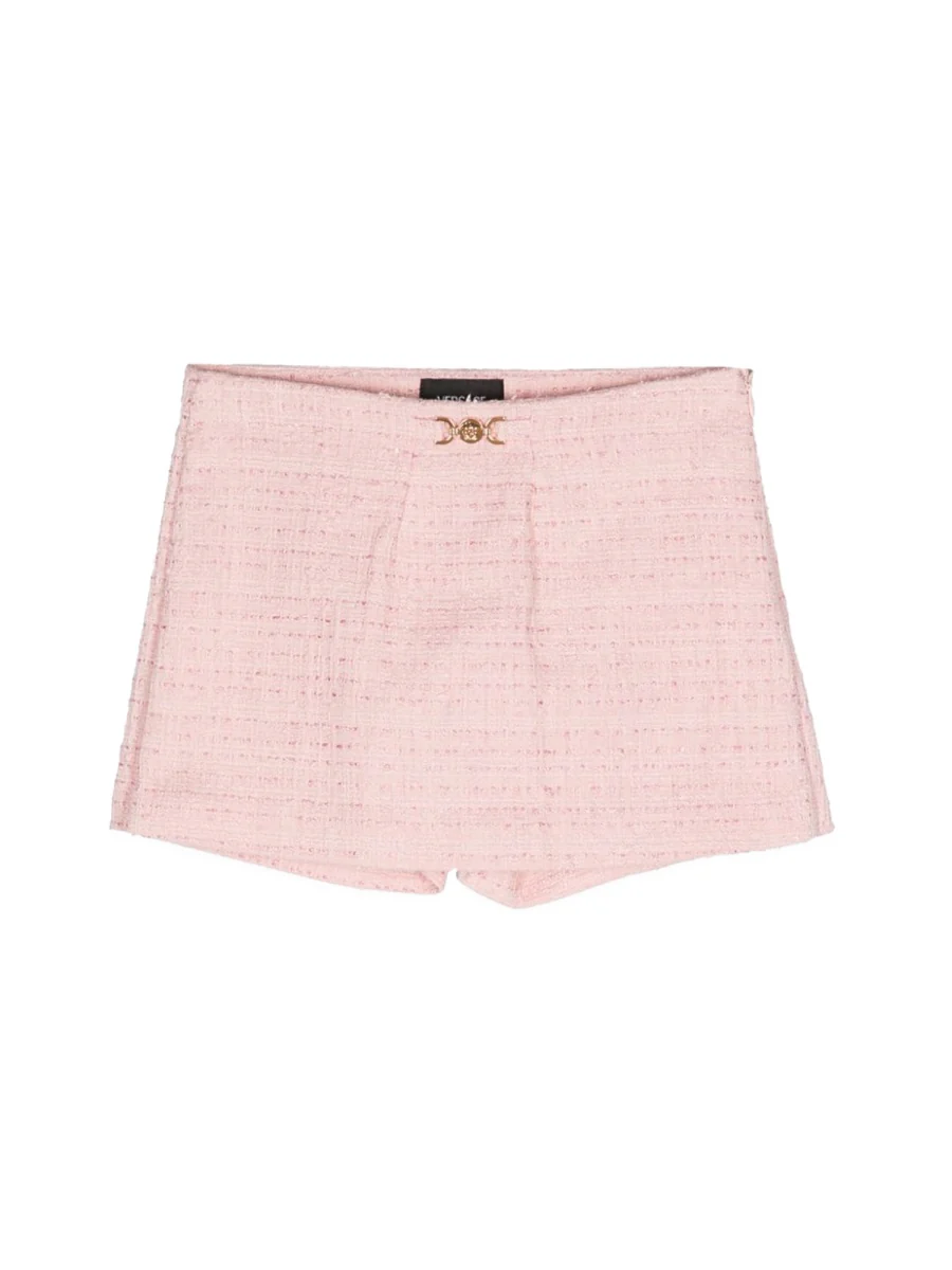 Versace Cotton Mix Tweed Mini Skirt for Girls - Image 4