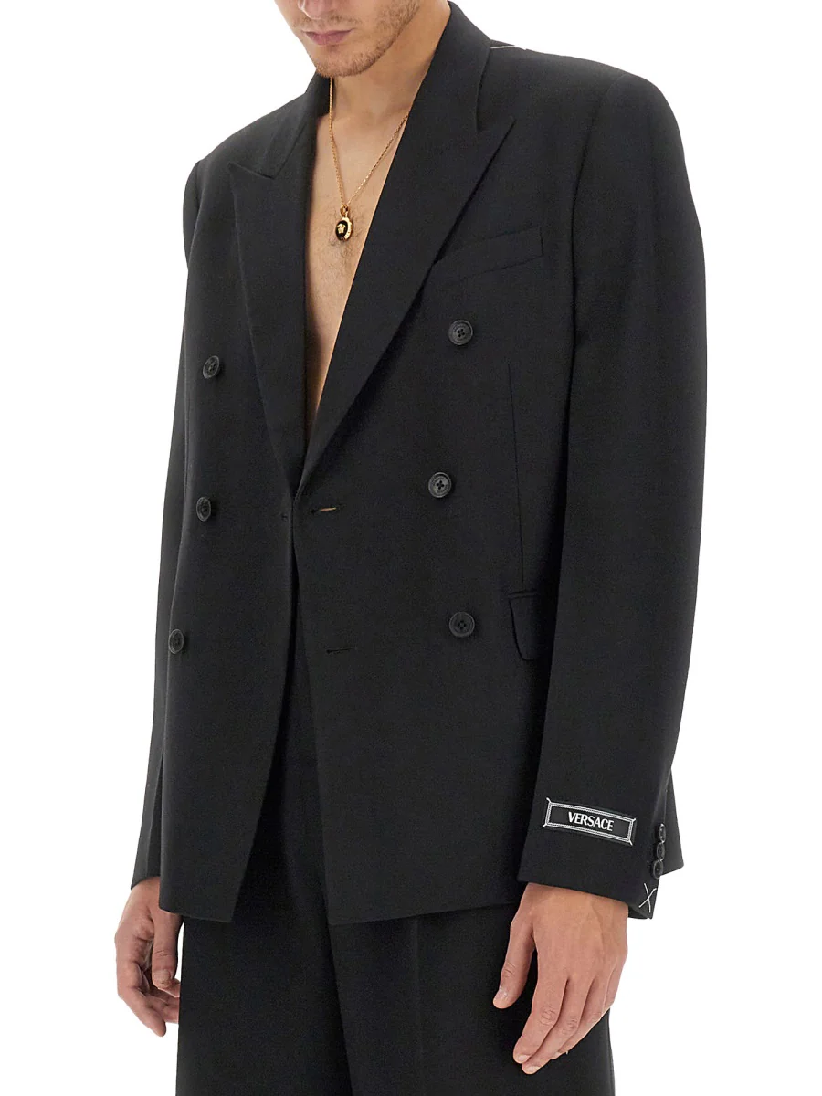 VERSACE Double-breasted Wool Blazer - Image 4
