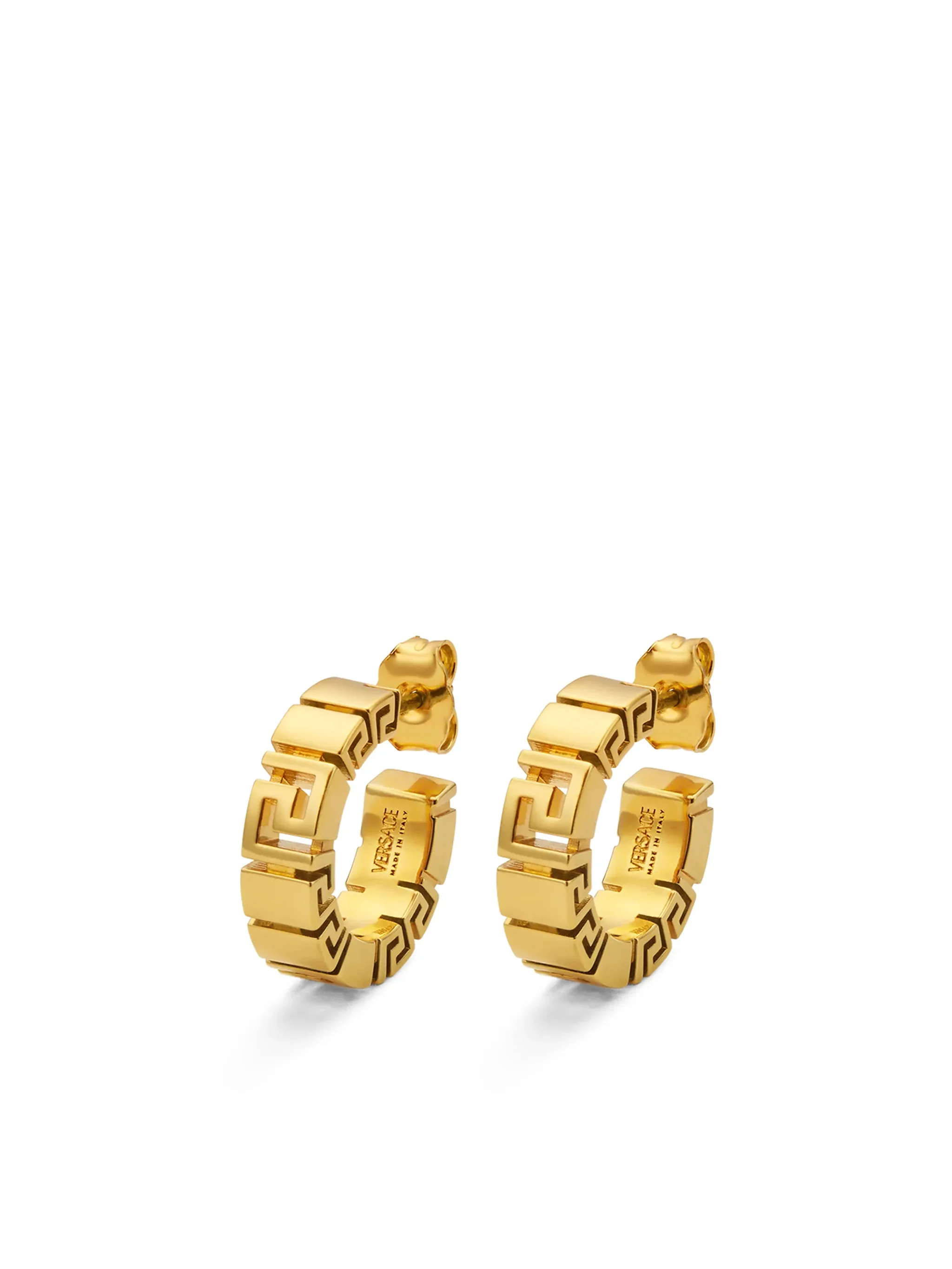 Versace Elegant Greek Motif Hoop Earrings Ø1.8 cm
