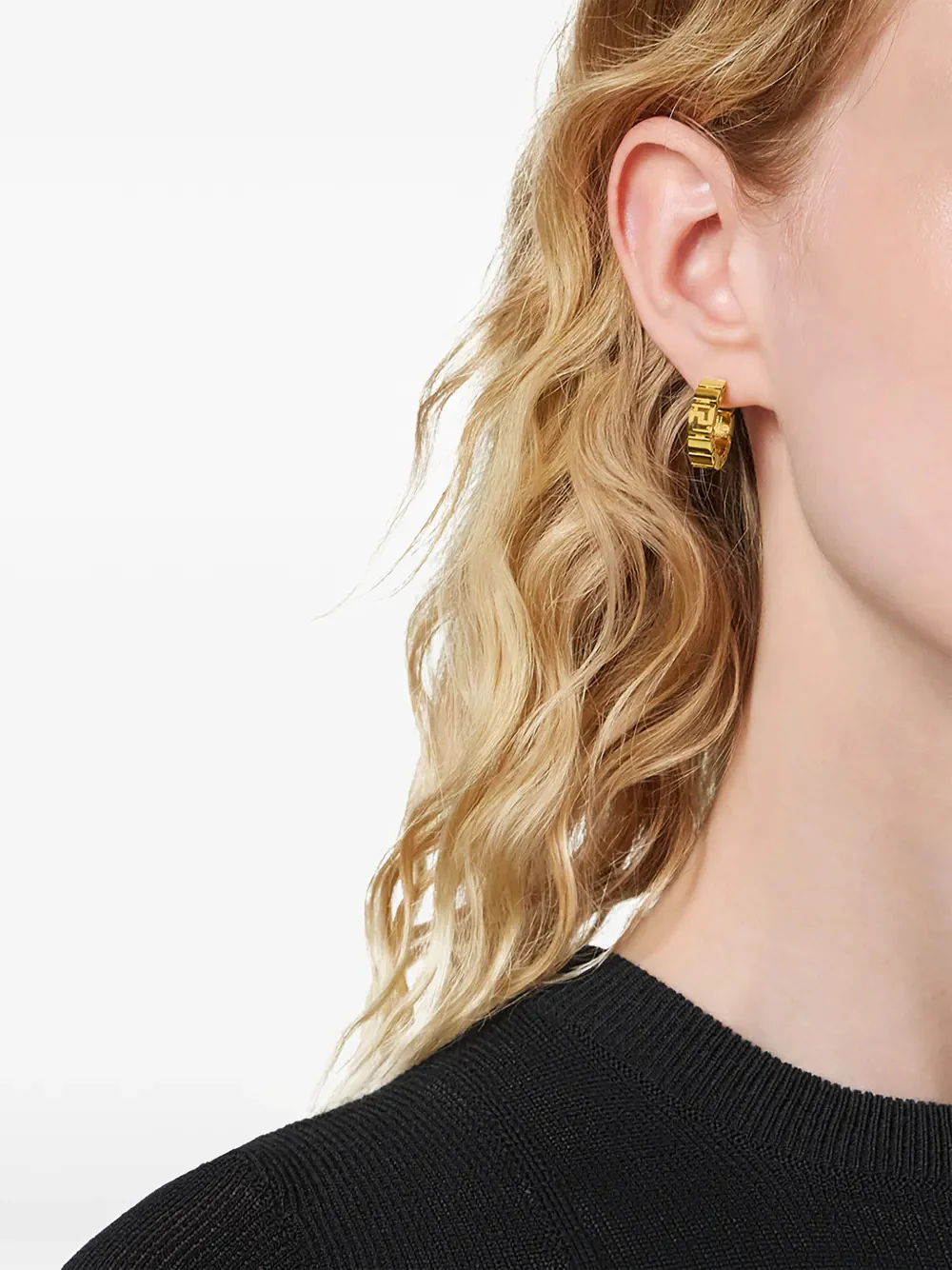 Versace Elegant Greek Motif Hoop Earrings Ø1.8 cm - Image 2