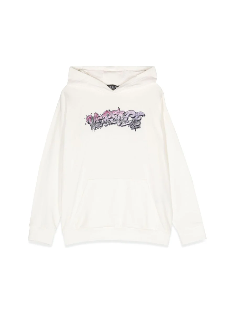 VERSACE Embroidered Logo Kids Hoodie
