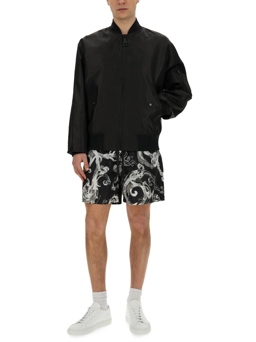 VERSACE JEANS COUTURE Logo Bomber Jacket with Long Sleeves - Image 2