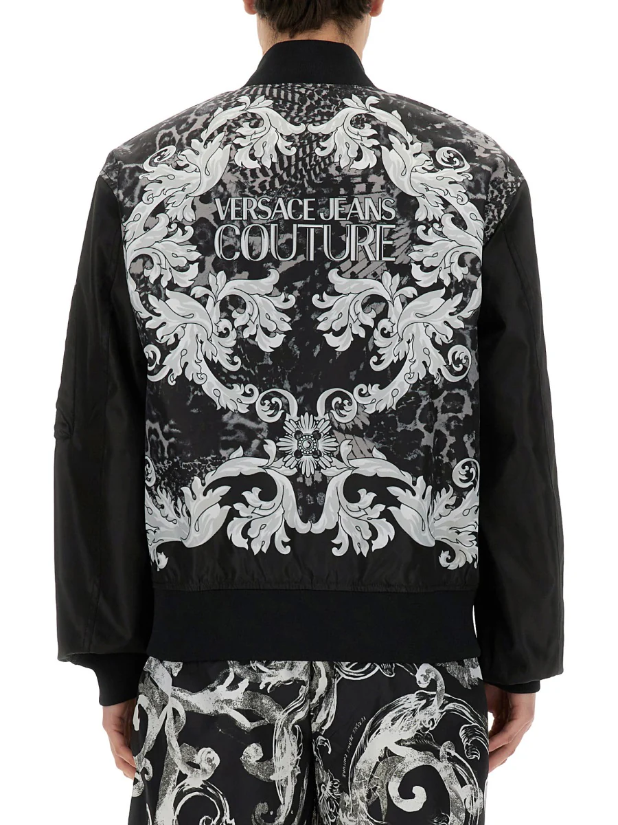 VERSACE JEANS COUTURE Logo Bomber Jacket with Long Sleeves - Image 3