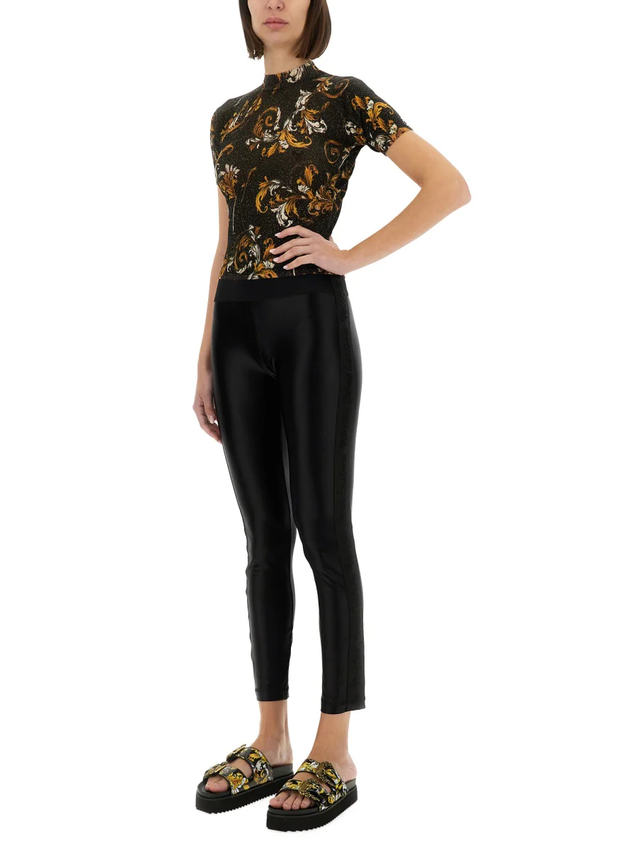 Versace Jeans Couture Mini Cropped Baroque Knit T-Shirt - Image 2