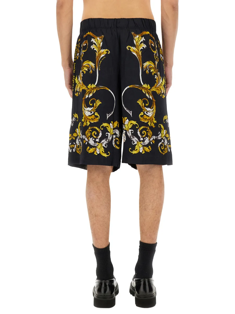 VERSACE JEANS COUTURE Shorts with Baroque Outline Print - Image 3