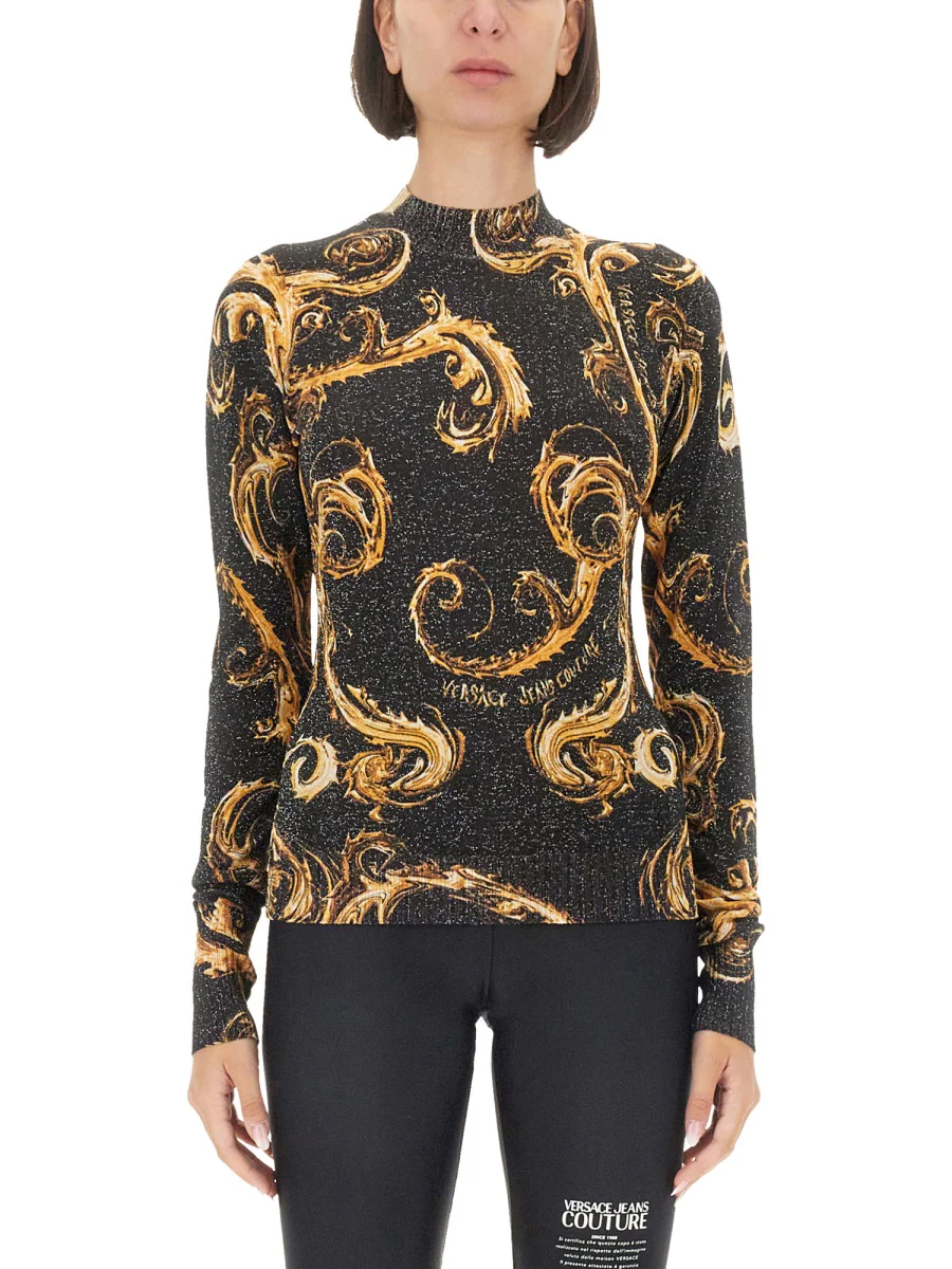 Versace Jeans Couture Slim Fit Lurex Knit T-Shirt