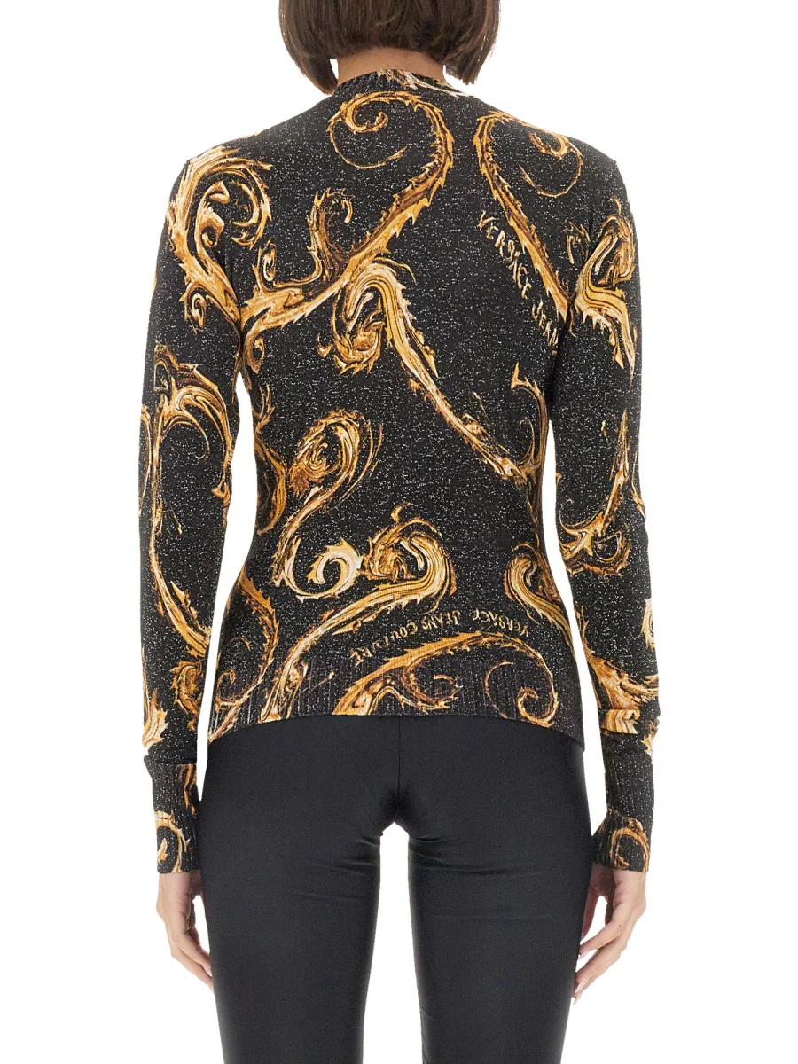Versace Jeans Couture Slim Fit Lurex Knit T-Shirt - Image 3