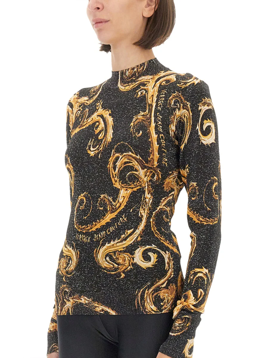 Versace Jeans Couture Slim Fit Lurex Knit T-Shirt - Image 4