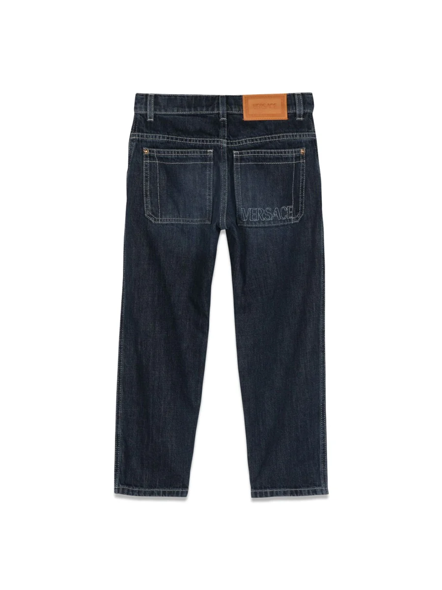 VERSACE Kids Logo-embroidered Straight-leg Jeans - Image 2