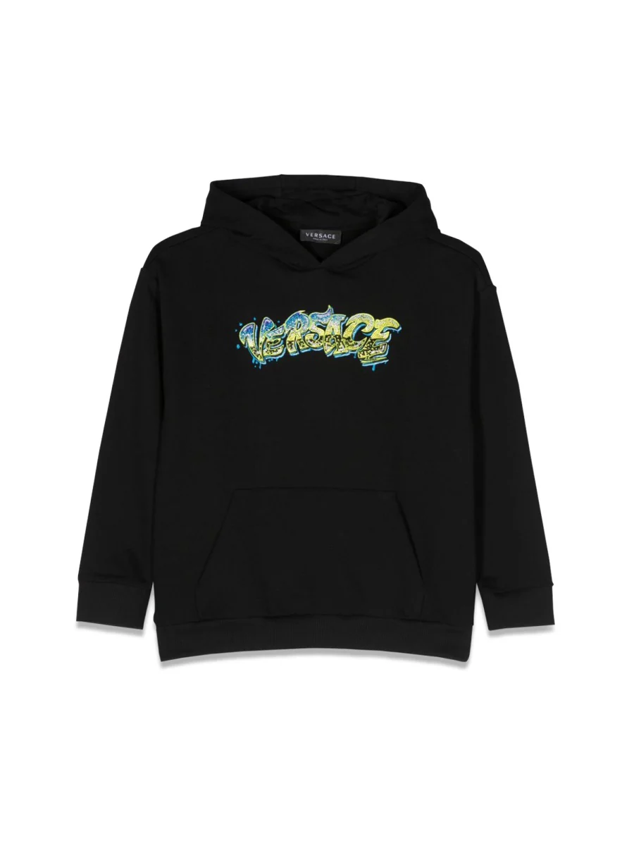VERSACE Kids Printed Cotton-Jersey Hoodie