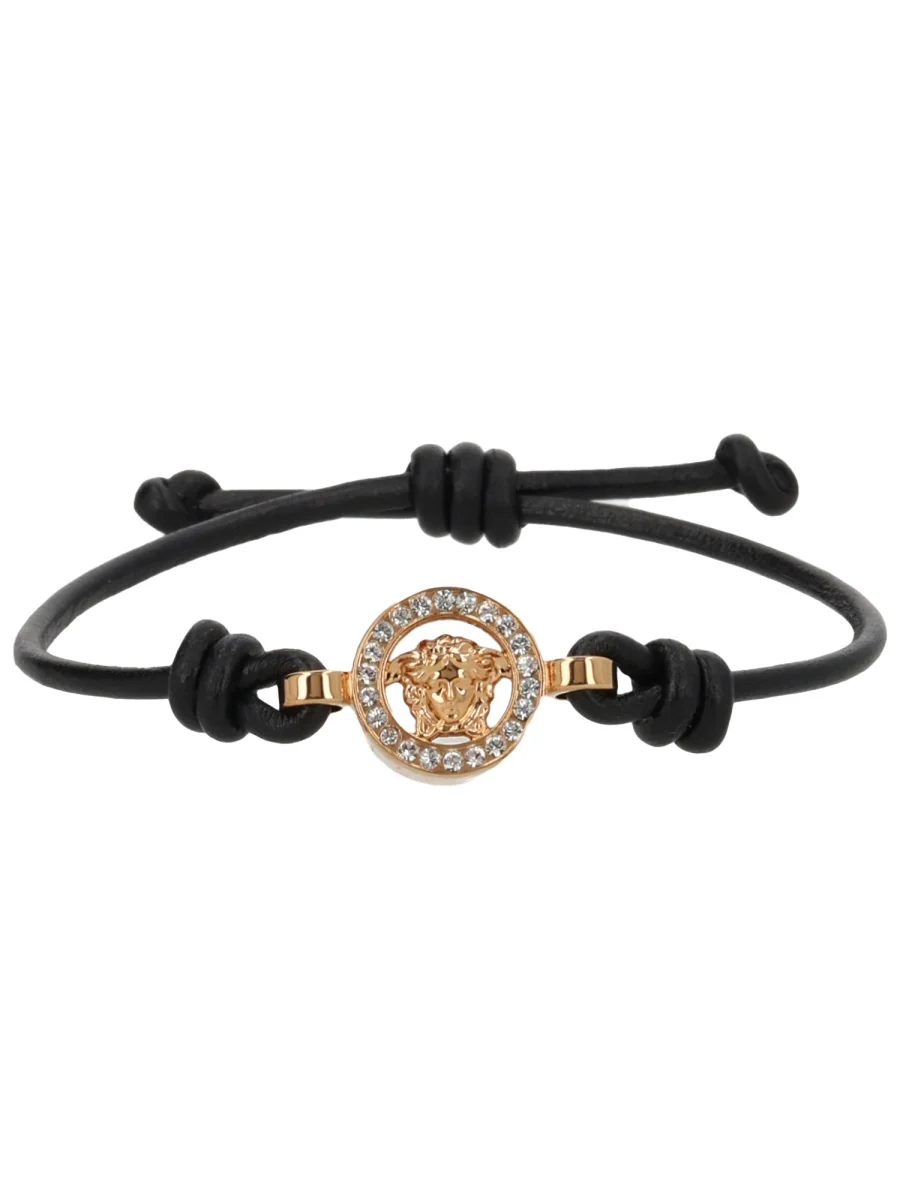 VERSACE Leather Bracelet with Logo