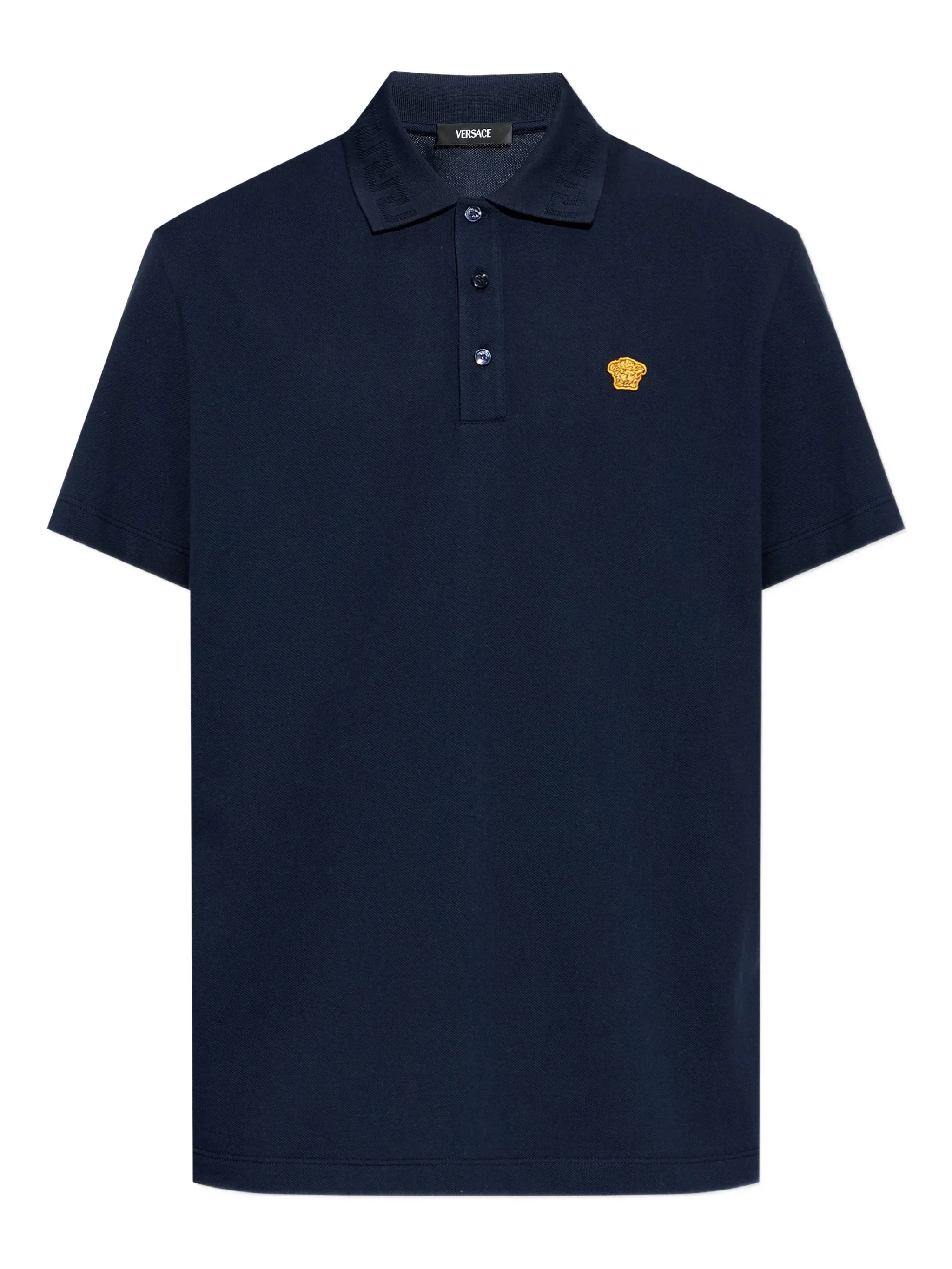 Versace Medusa Embroidered Pocket Polo Shirt - Size M