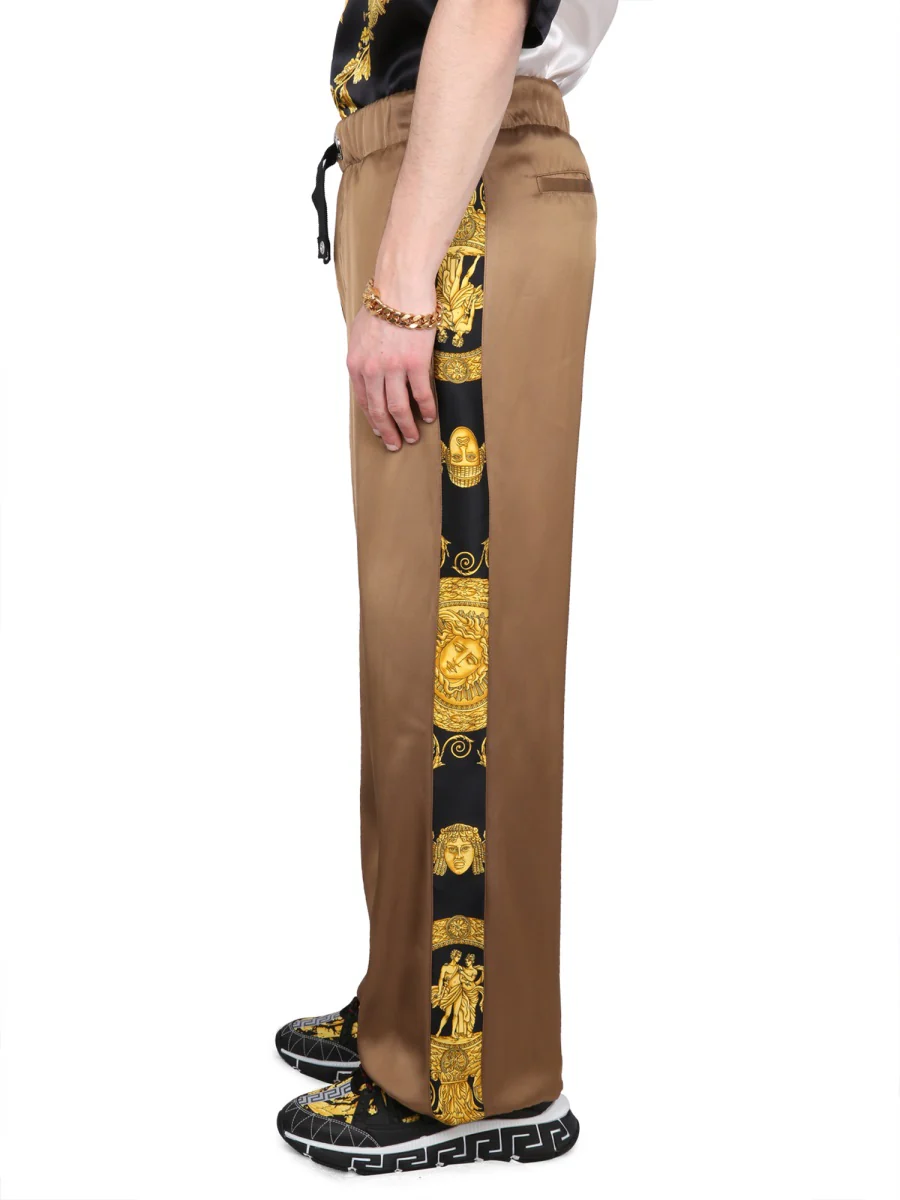 VERSACE Men's Barocco Print Track Pants - Image 3