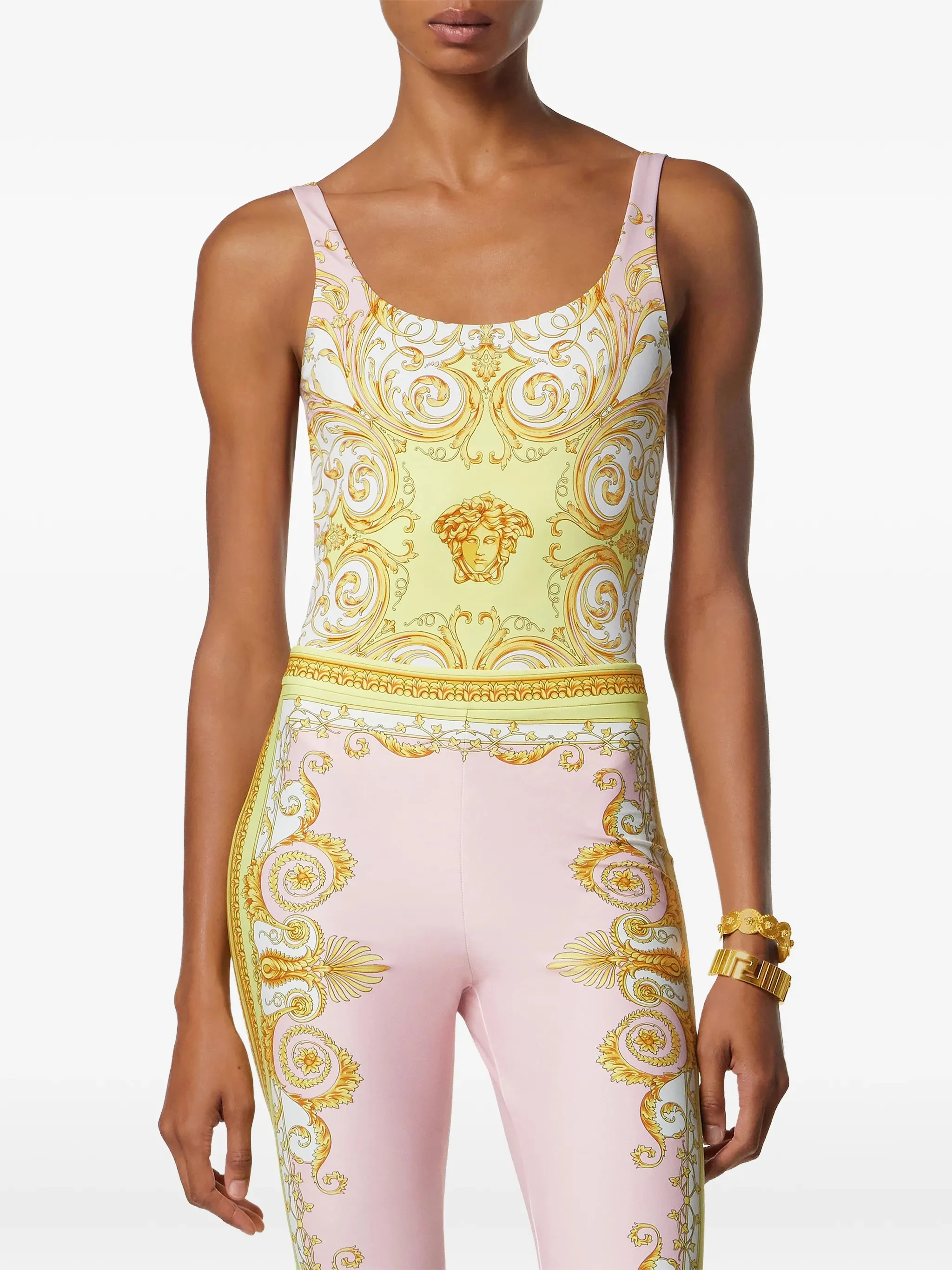 Versace Mini Baroque Print Off-Shoulder Dress - Image 3