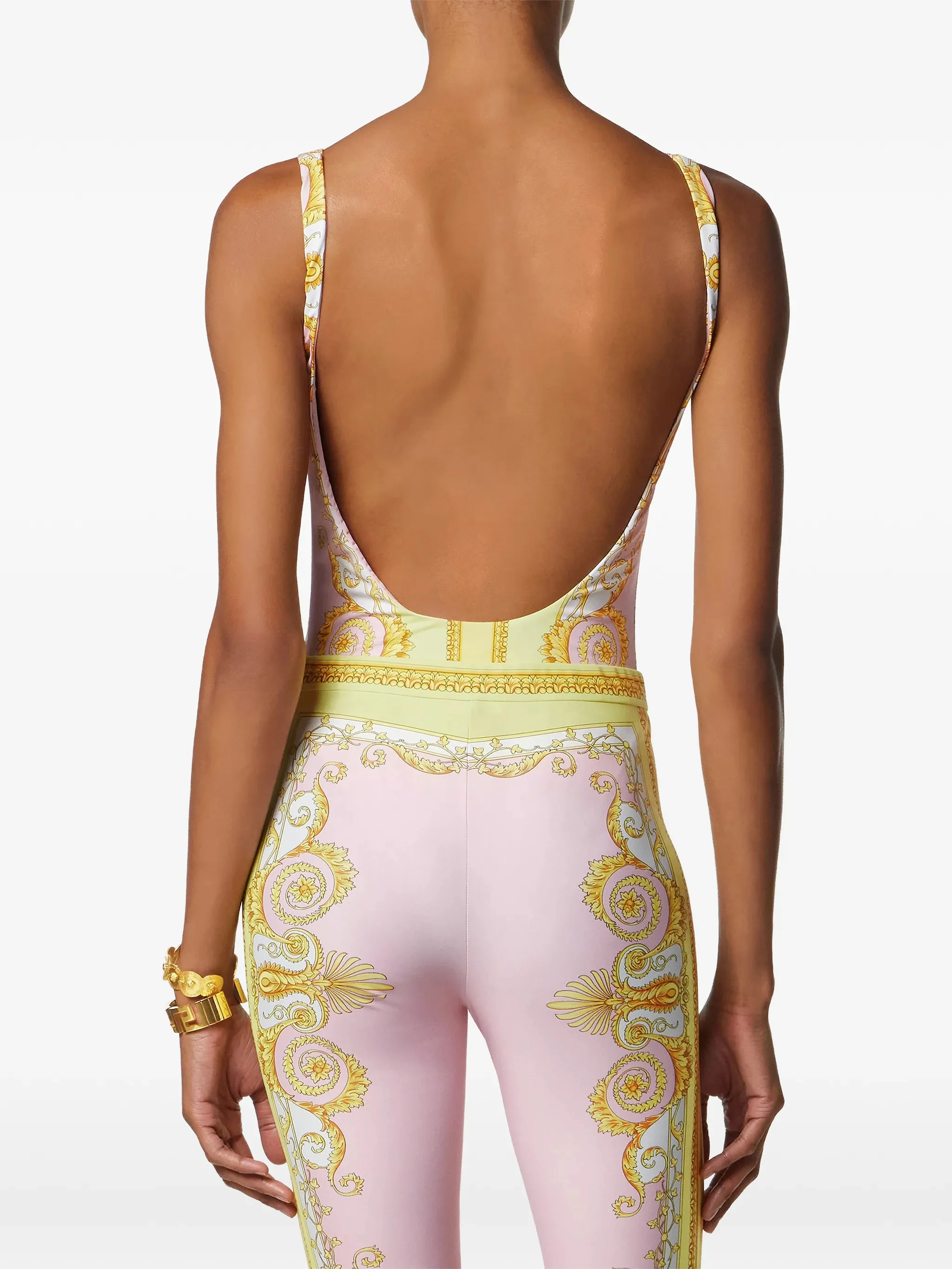Versace Mini Baroque Print Off-Shoulder Dress - Image 4