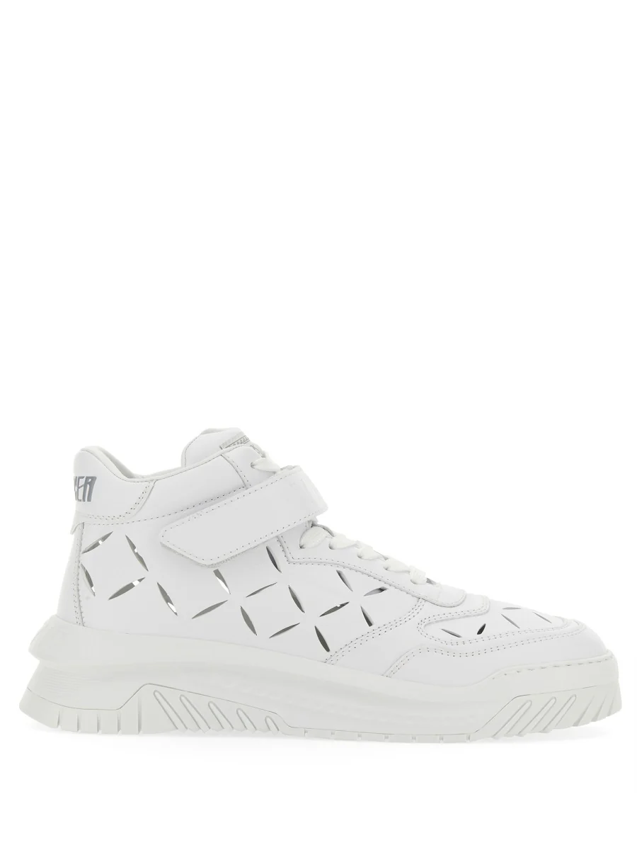 VERSACE Odissea Leather High-top Sneakers