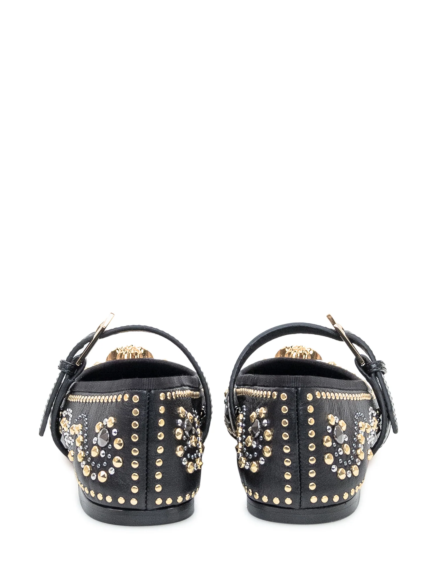 Versace Refined Ballerina Flats with Edgy Embellishments - Image 3