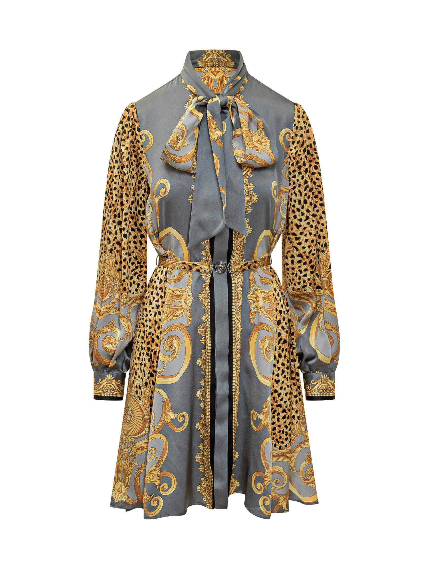 Versace Silk Baroque Animalier Mini Suit Short