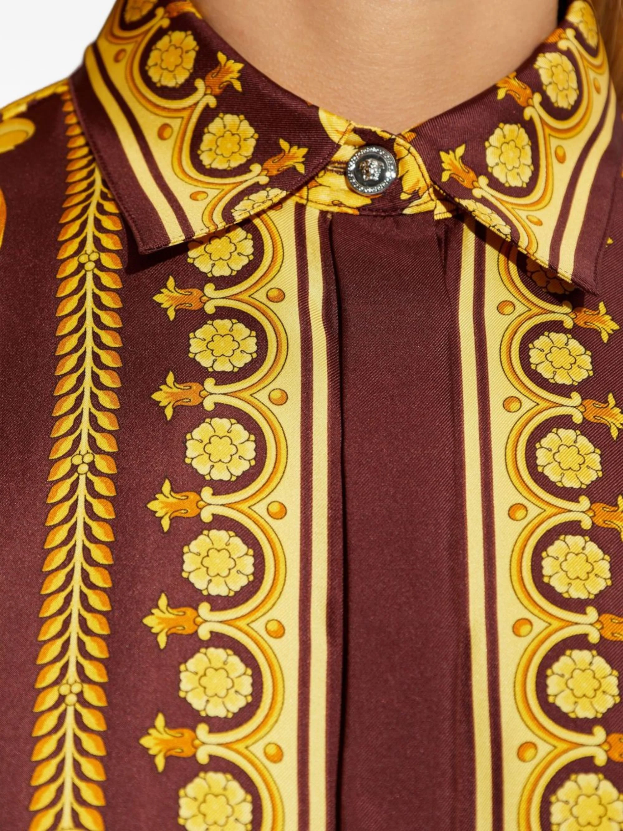 Versace Silk Blend Mini Shirt for Women - Image 4