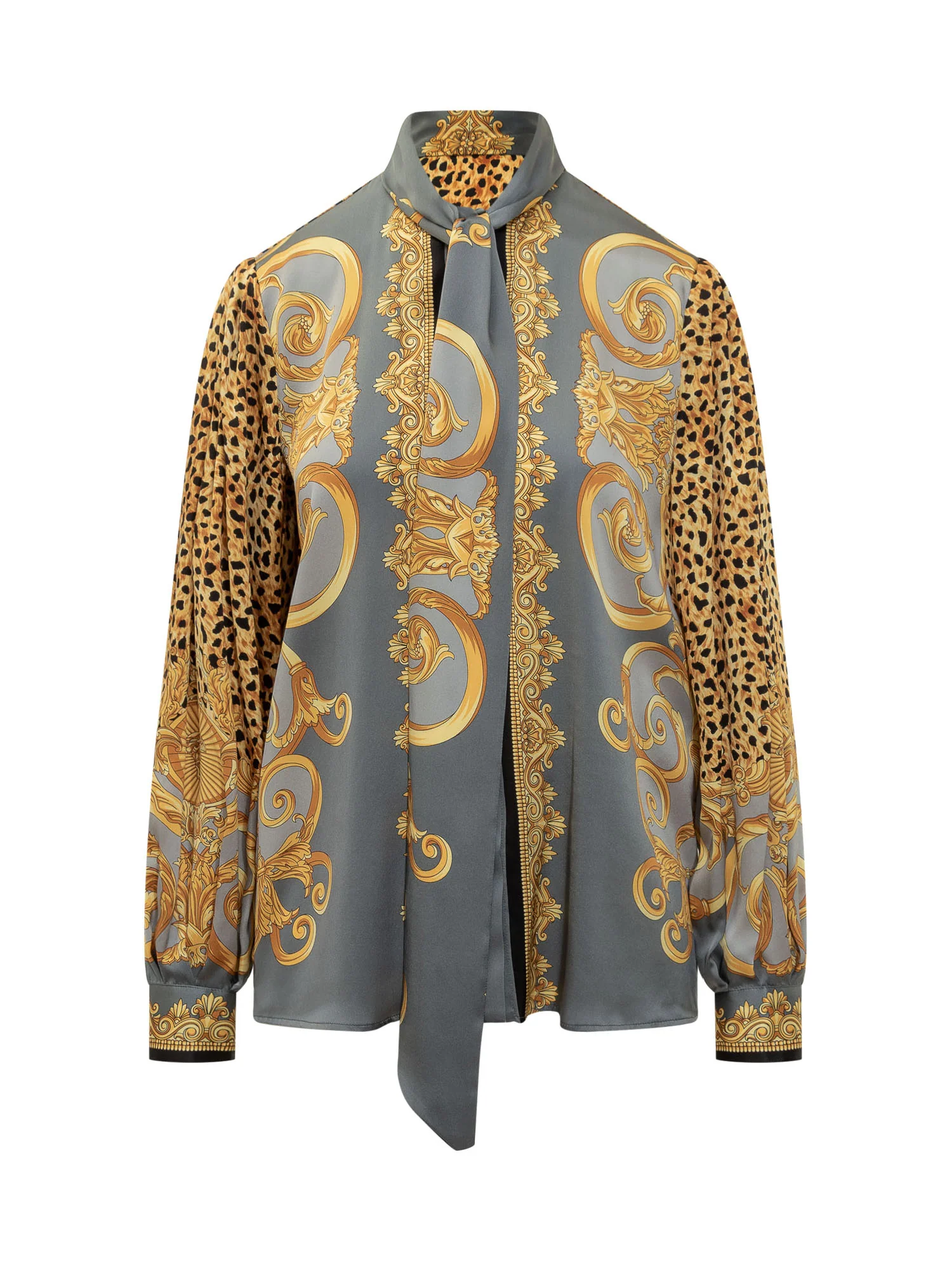 Versace Silk Shirt with Baroque Print