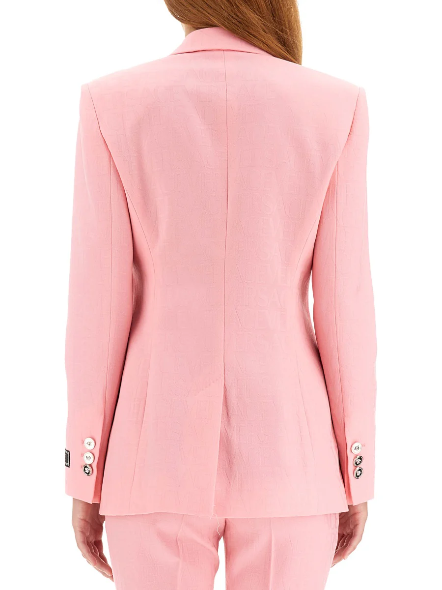 VERSACE Single-breasted All Over Logo Jacket - Image 3
