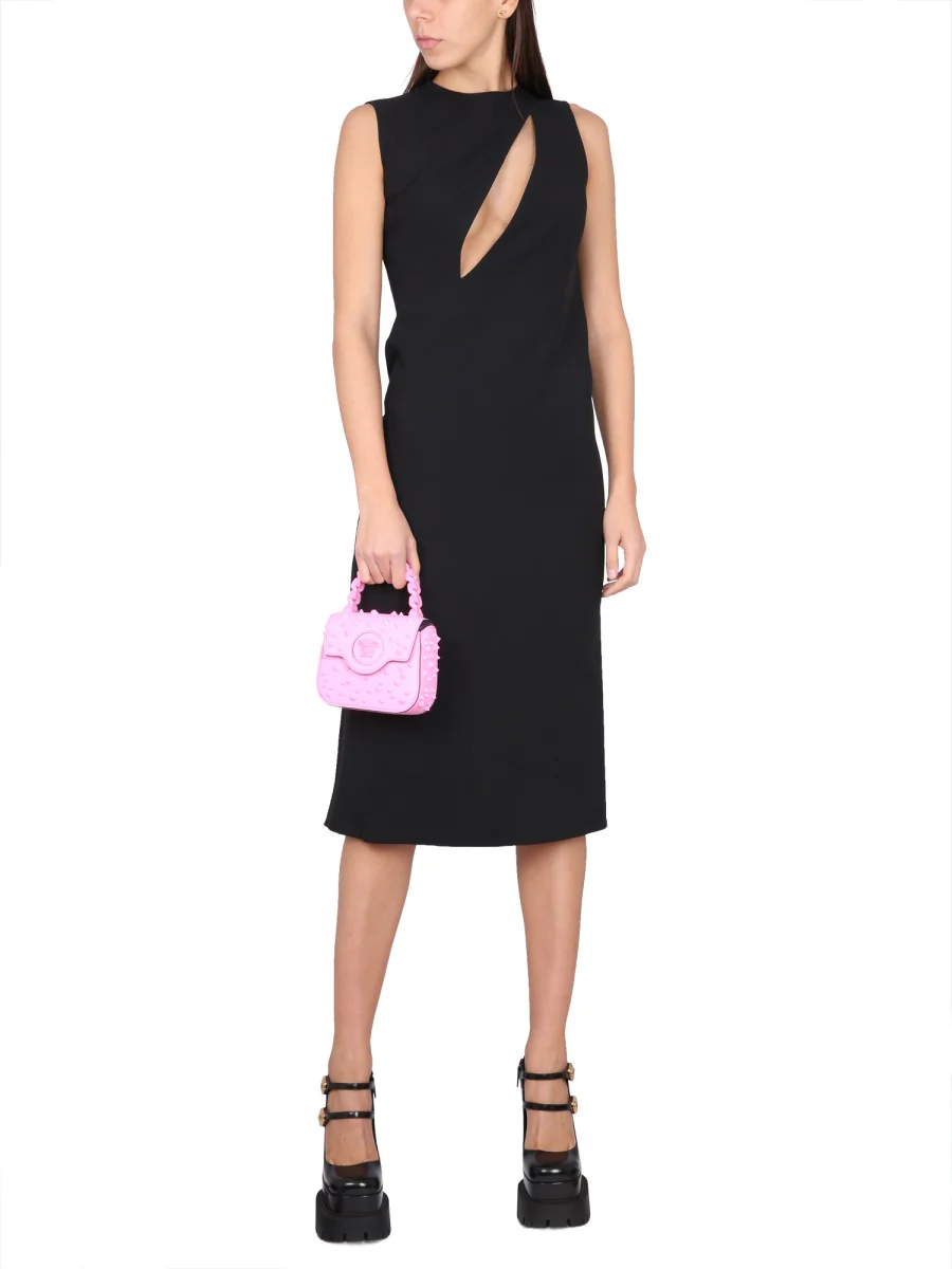 VERSACE Sleeveless Midi Dress with Cutouts - Image 2