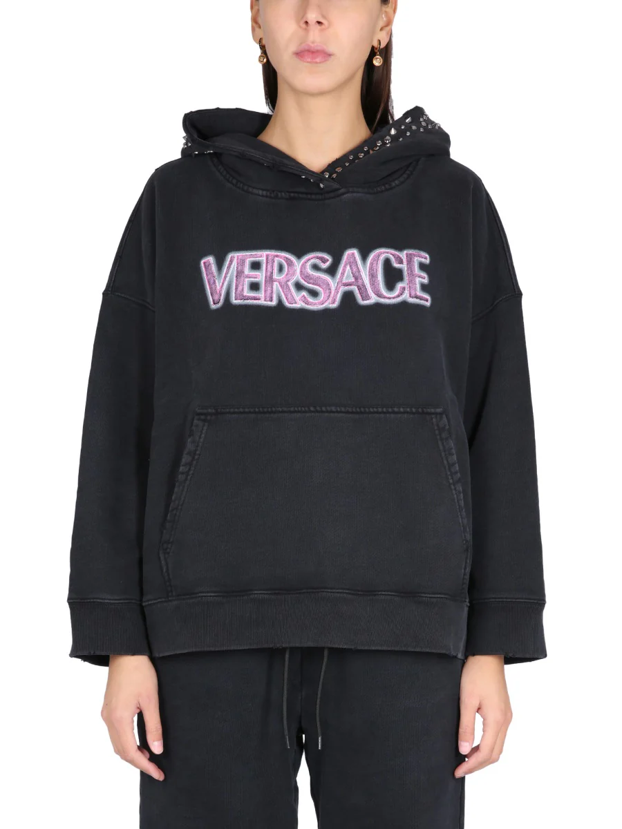 VERSACE Sweatshirt in Cotton with Studs