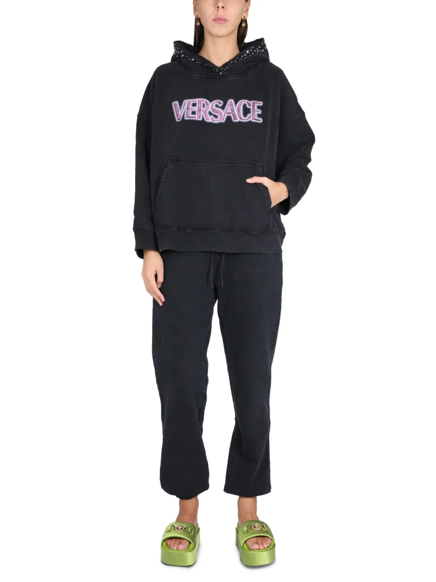 VERSACE Sweatshirt in Cotton with Studs - Image 2