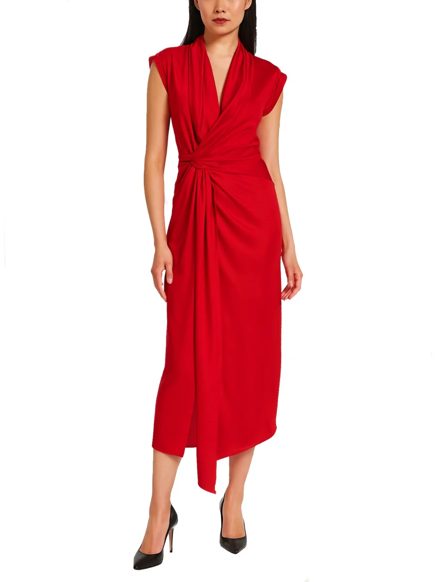 VICTORIA BECKHAM Twist in Silk Midi Dress - Image 4