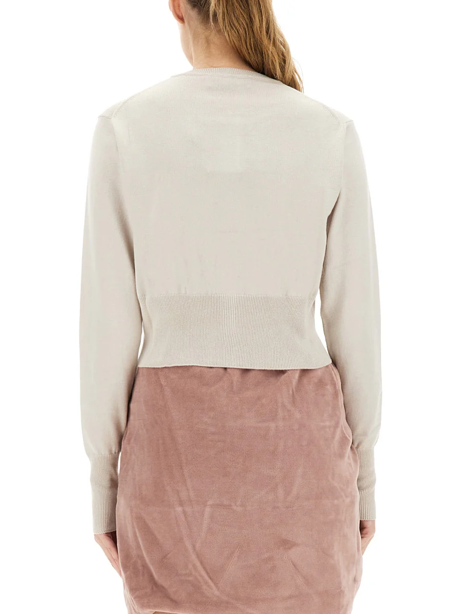 VIVIENNE WESTWOOD Embroidered-logo Crop-length Cardigan - Image 5