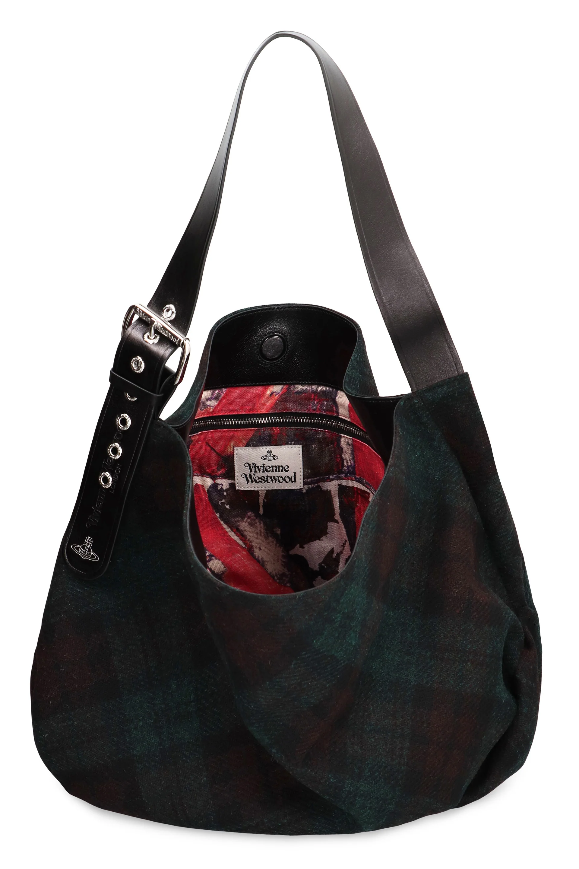 Vivienne Westwood Maxime Large Plaid Tweed Shoulder Bag - Image 5
