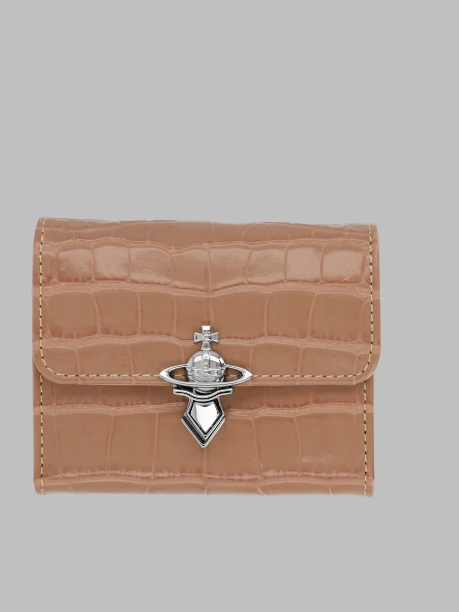 Vivienne Westwood Mini Leather Wallet with Iconic Orb Design (9 CM X 11 CM X 2 CM)