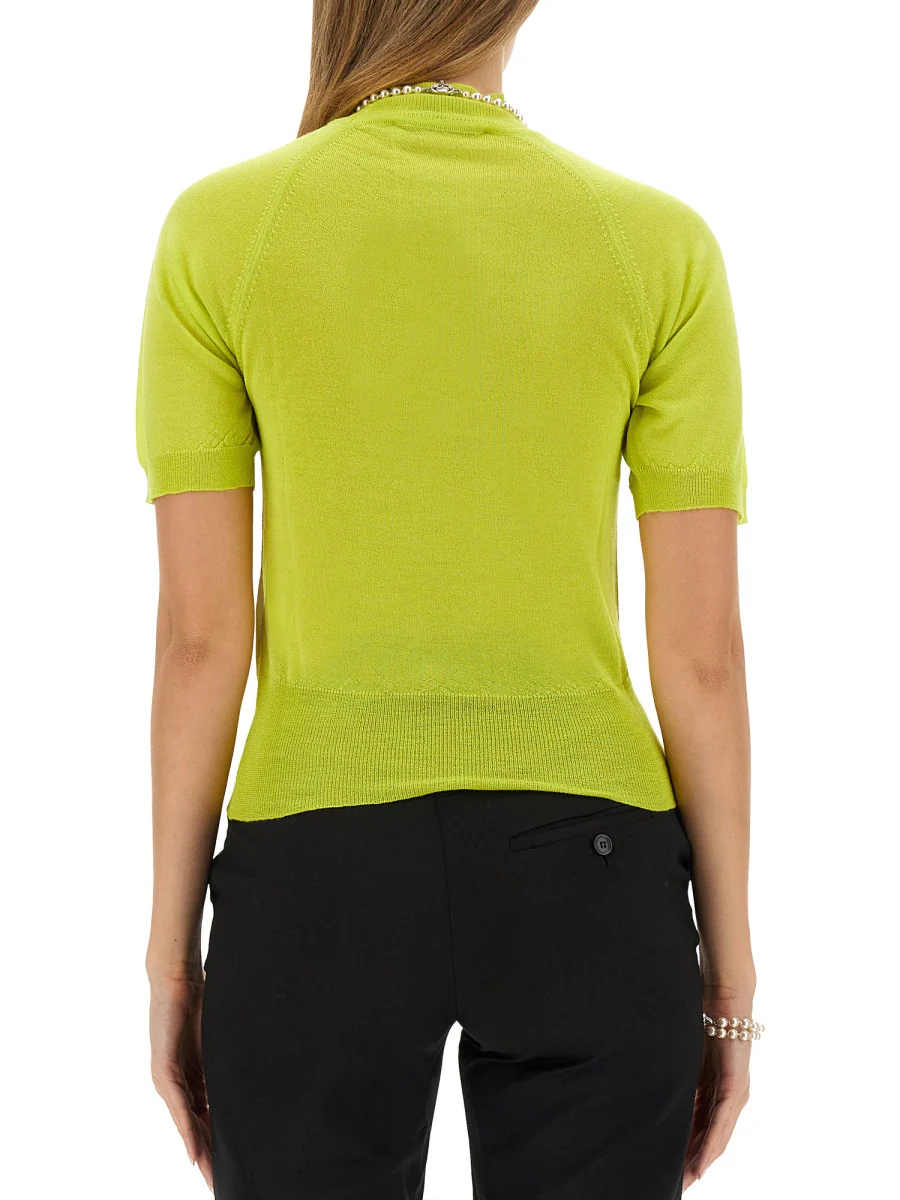 VIVIENNE WESTWOOD Orb Embroidered Short-Sleeved Knitted Jumper - Image 3