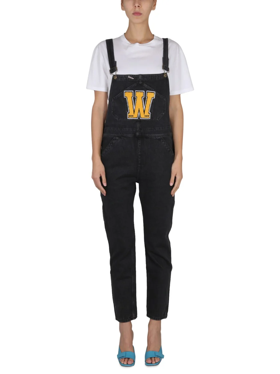 WASHINGTON DEE CEE Logo-print Denim Dungarees - Image 5