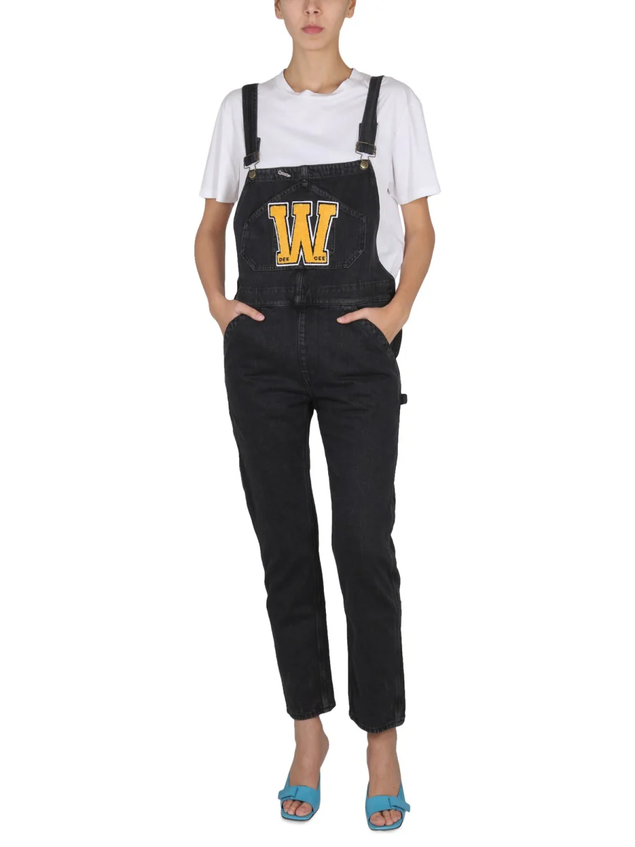 WASHINGTON DEE CEE Logo-print Denim Dungarees - Image 6