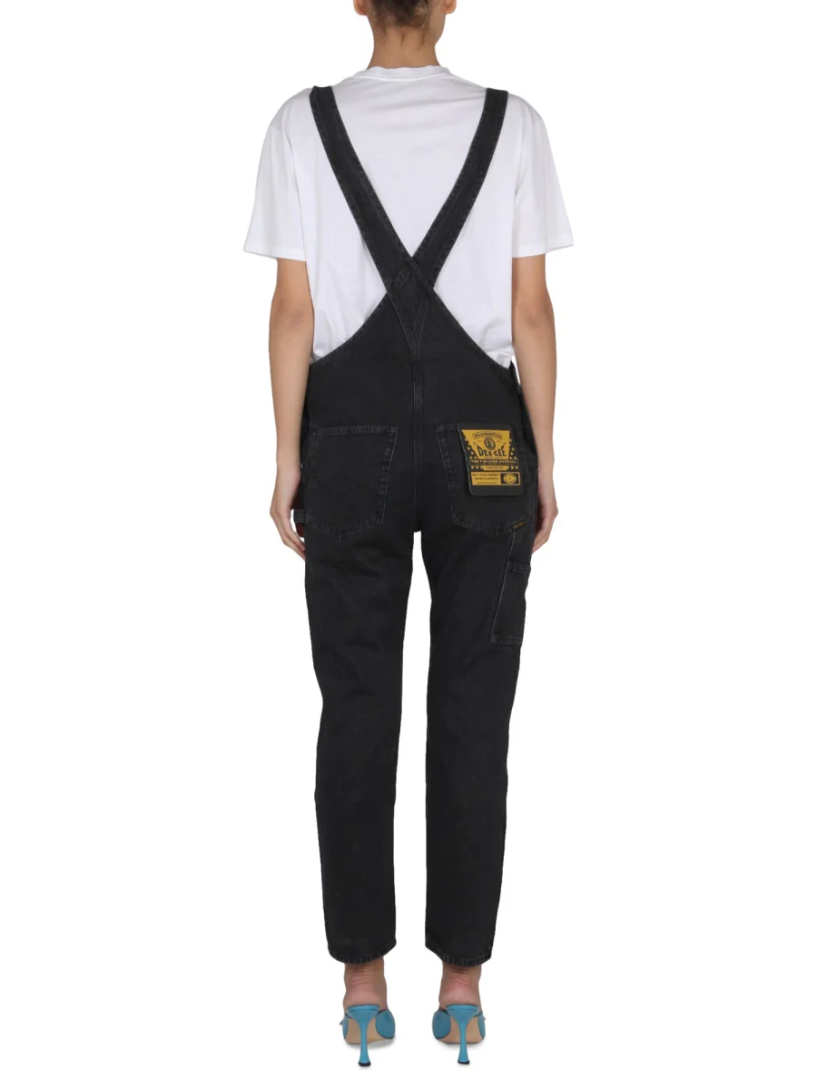 WASHINGTON DEE CEE Logo-print Denim Dungarees - Image 7