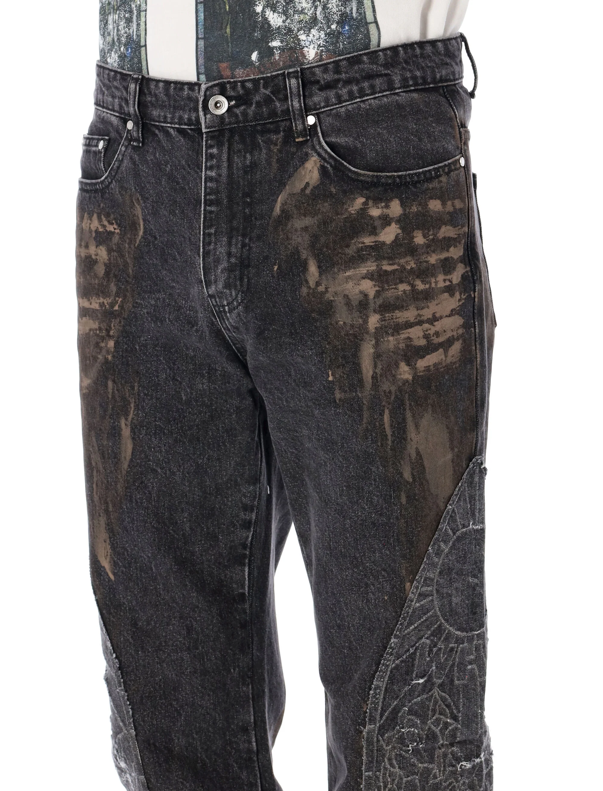 Who Decides War Unisex Distressed Jeans - Mini Fit - Image 3