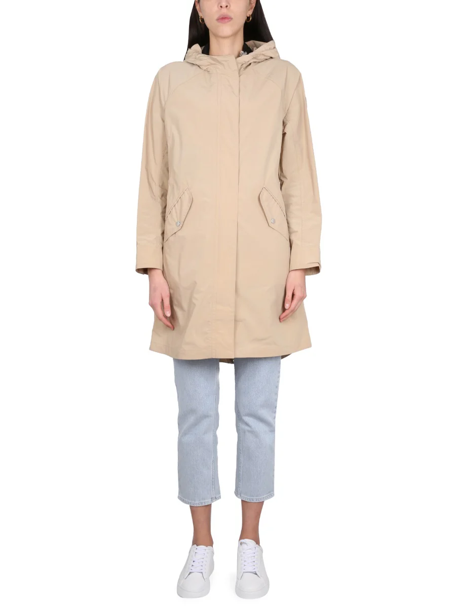 WOOLRICH Women's Long Summer Parka in Urban Touch Fabric with Hood