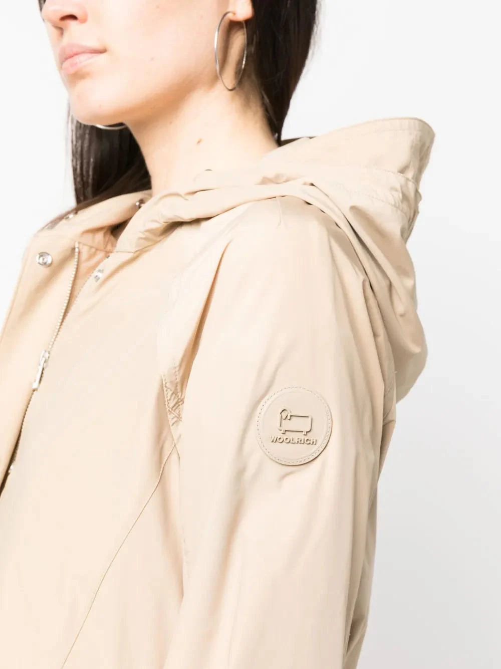 WOOLRICH Women's Long Summer Parka in Urban Touch Fabric with Hood - Image 5