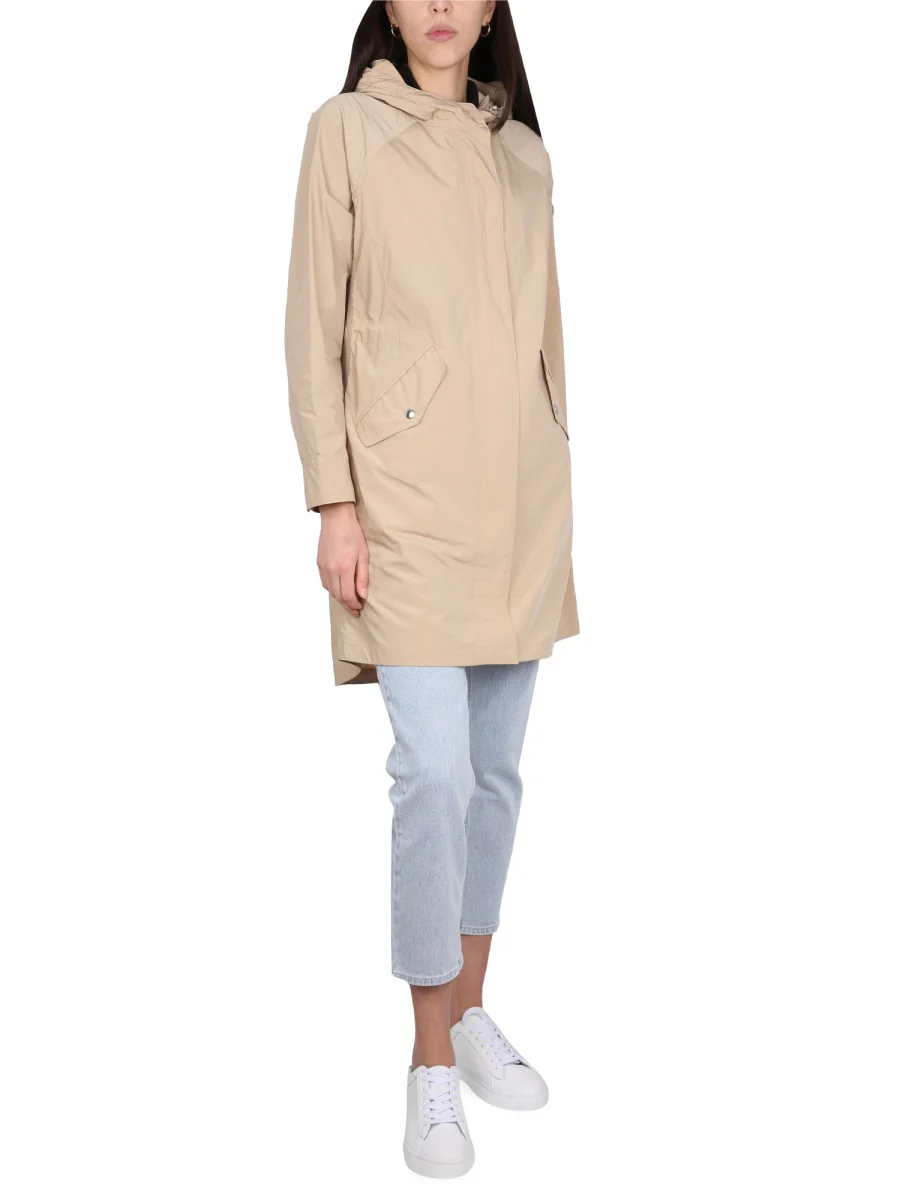 WOOLRICH Women's Long Summer Parka in Urban Touch Fabric with Hood - Image 7