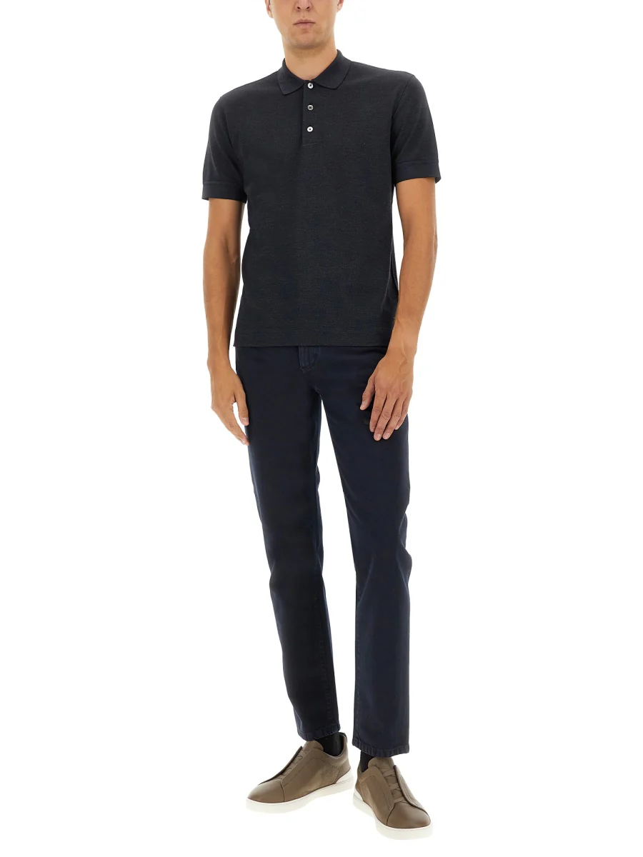 ZEGNA Cotton Blend Polo Shirt - Image 6