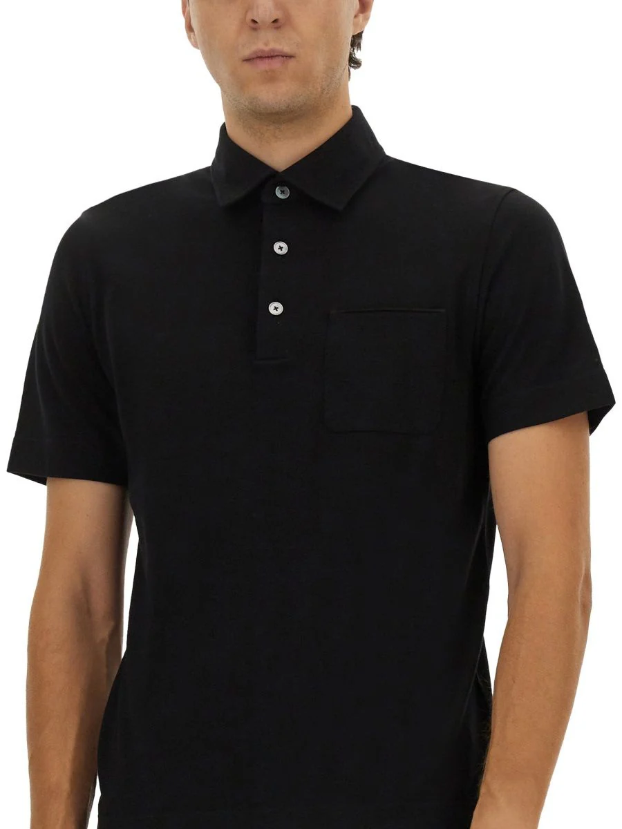 ZEGNA Cotton Polo Shirt with Pocket - Image 4