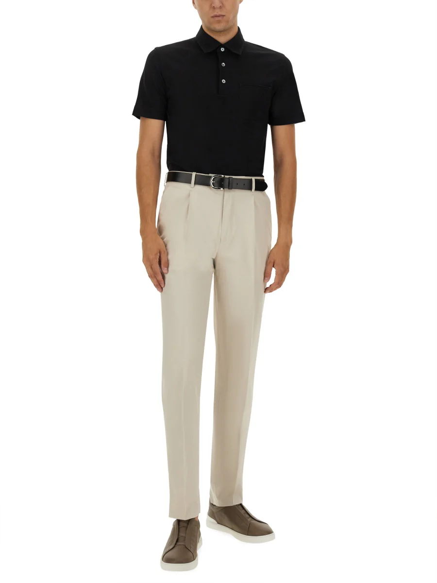 ZEGNA Cotton Polo Shirt with Pocket - Image 6