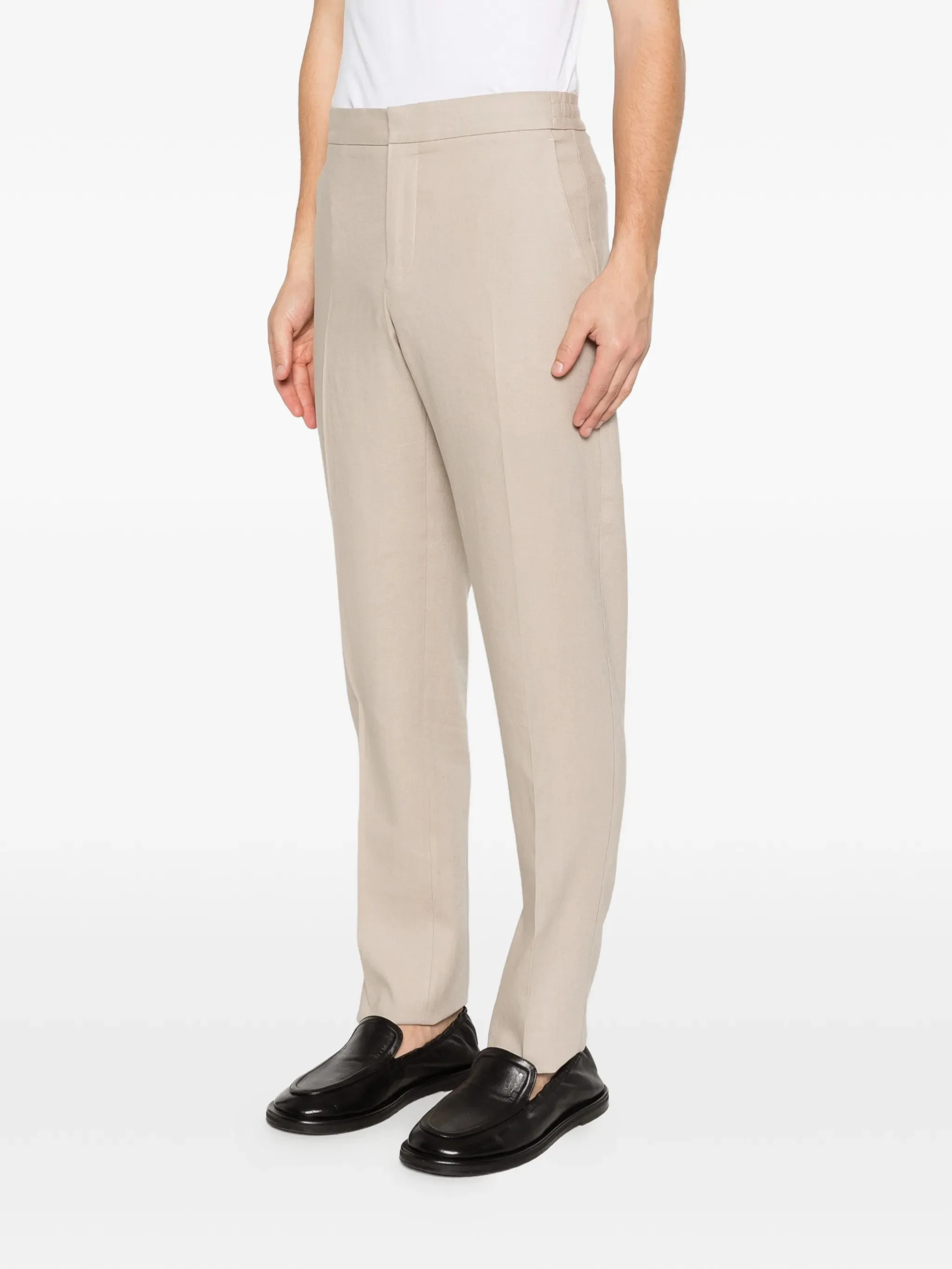 Zegna Men's Regular Fit 20 cm Hem Linen Trousers - Image 3