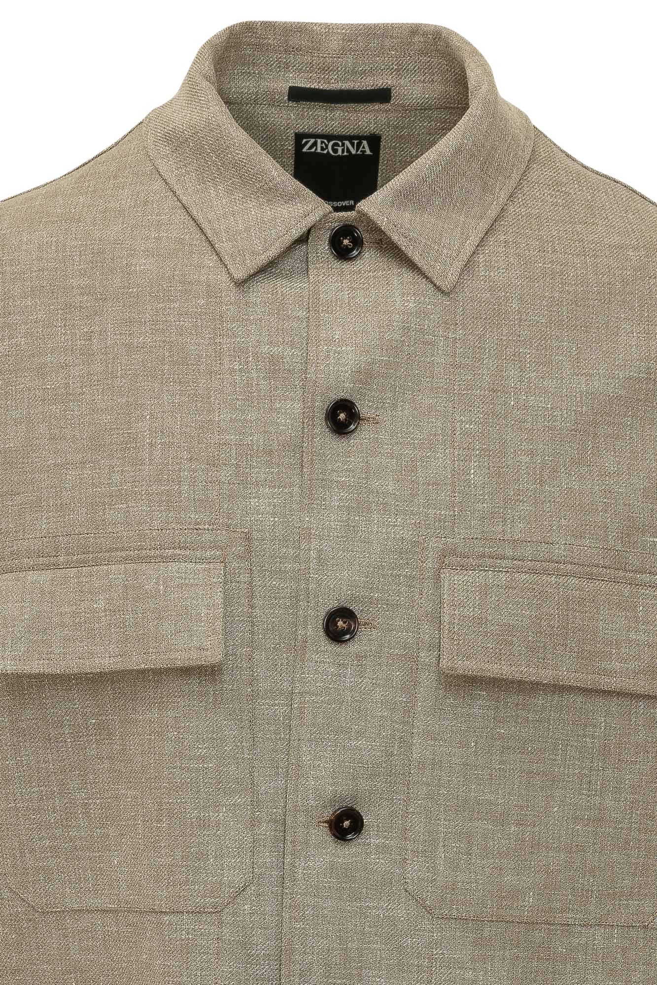 Zegna Stylish Overshirt with Pocket Detail and Button Closure - Image 4