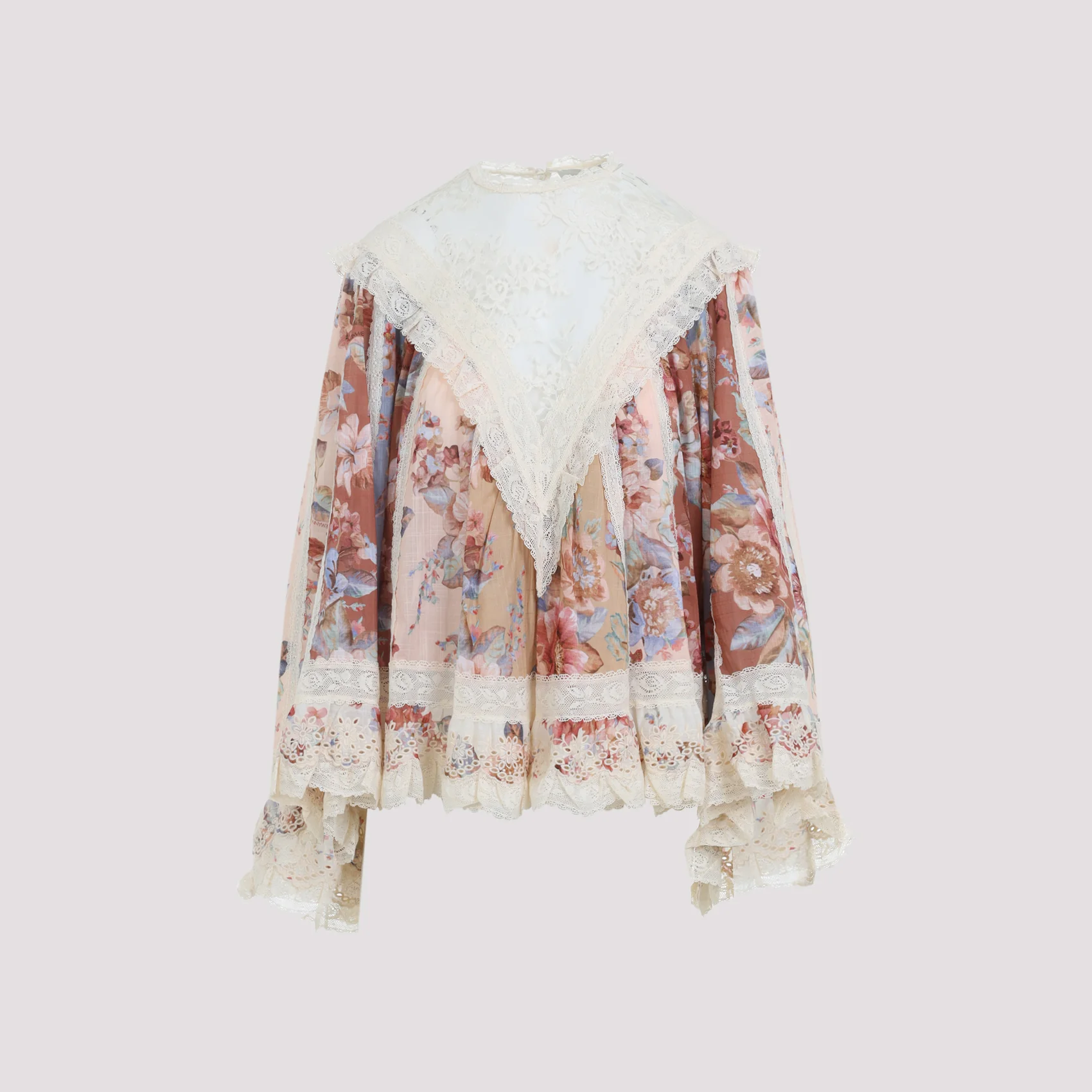 Zimmermann Awaken Lace Trim Blouse Spliced Print - Image 3
