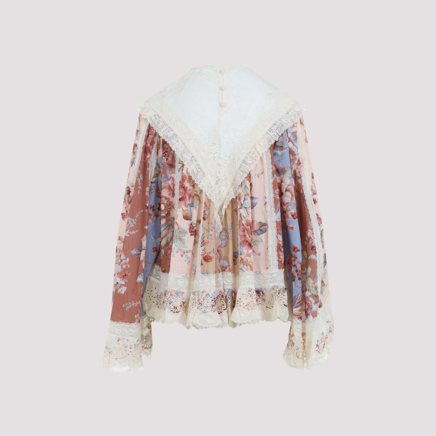 Zimmermann Awaken Lace Trim Blouse Spliced Print - Image 4